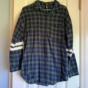 Flannel with white stripes